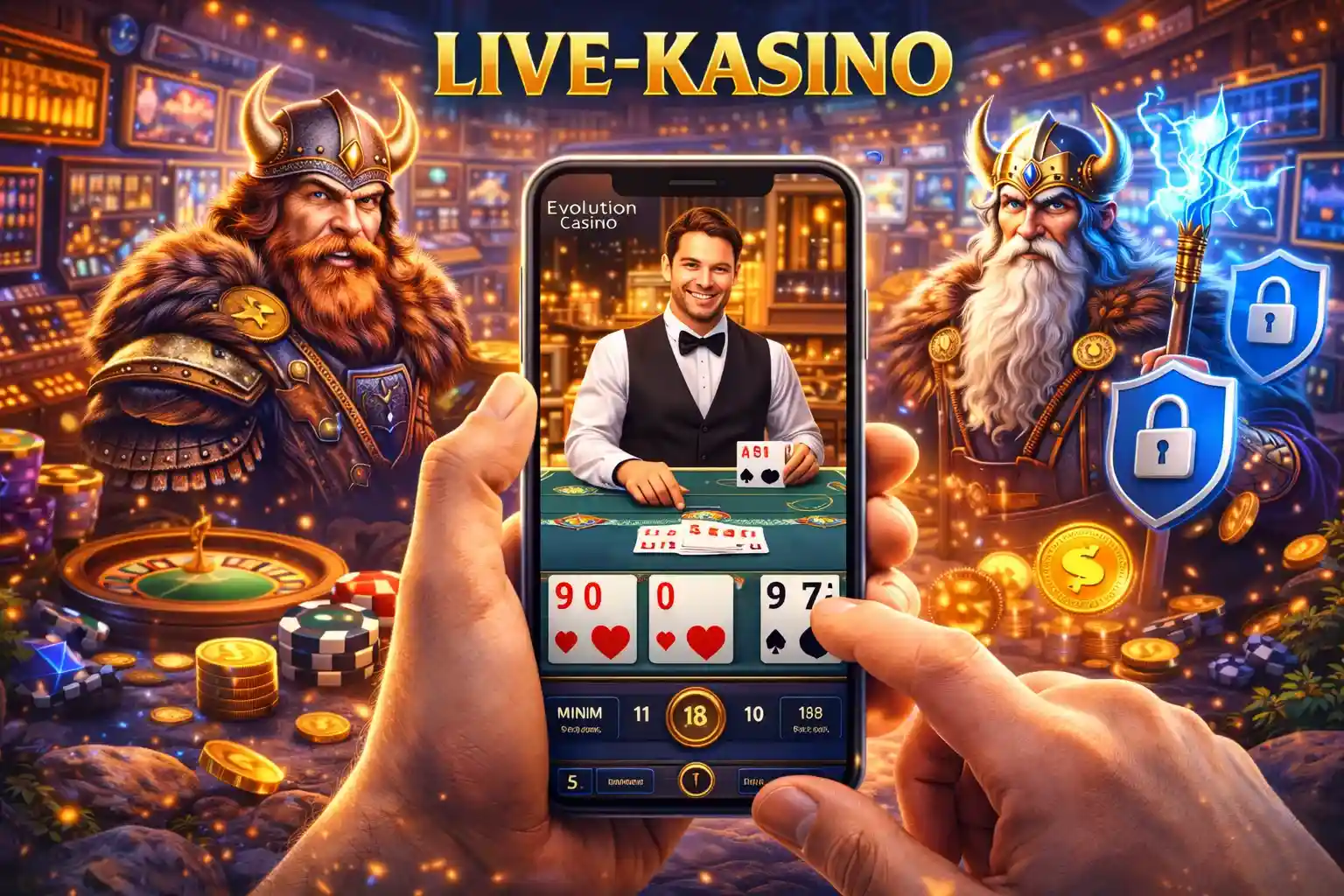 Live jakaja ja pöytäpelit älypuhelimella reaaliaikaisessa kasinoympäristössä