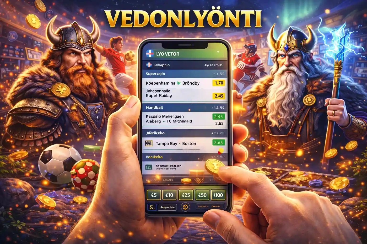 Jalkapallo ja jääkiekko vedonlyönti mobiililaitteella urheilustadionin taustalla